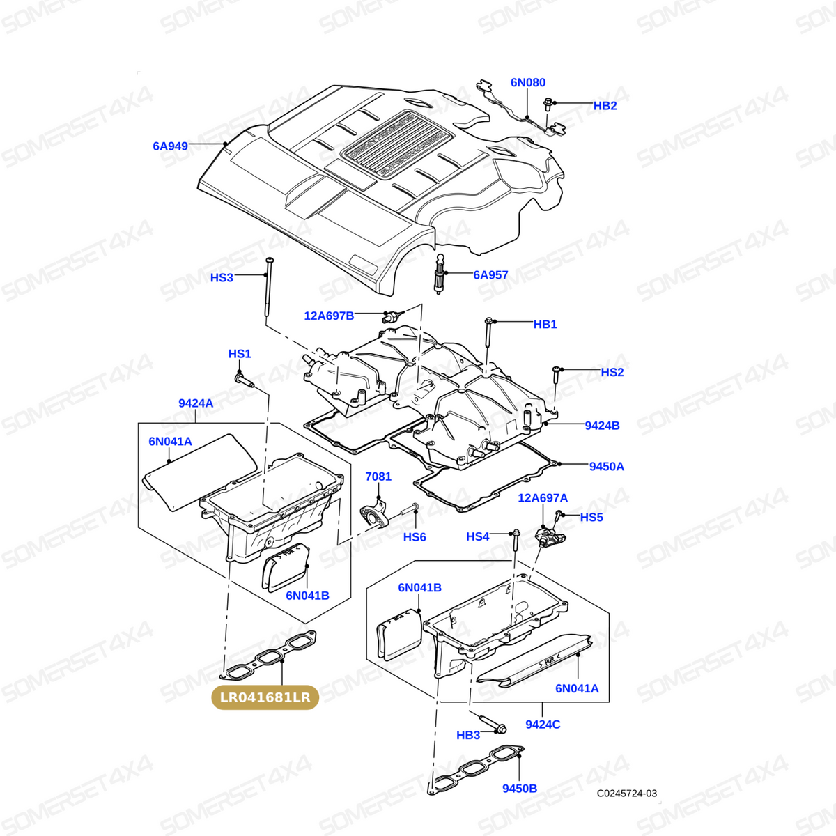 LR041681LR GENUINE LAND ROVER - GASKET - INTAKE MANIFOLD
