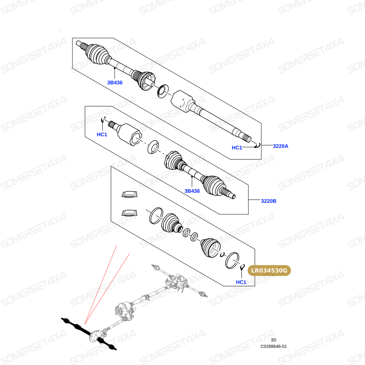 LR034530G LAND ROVER - BOOT - KIT - DRIVESHAFTS - RH/LH - FRONT From GKN