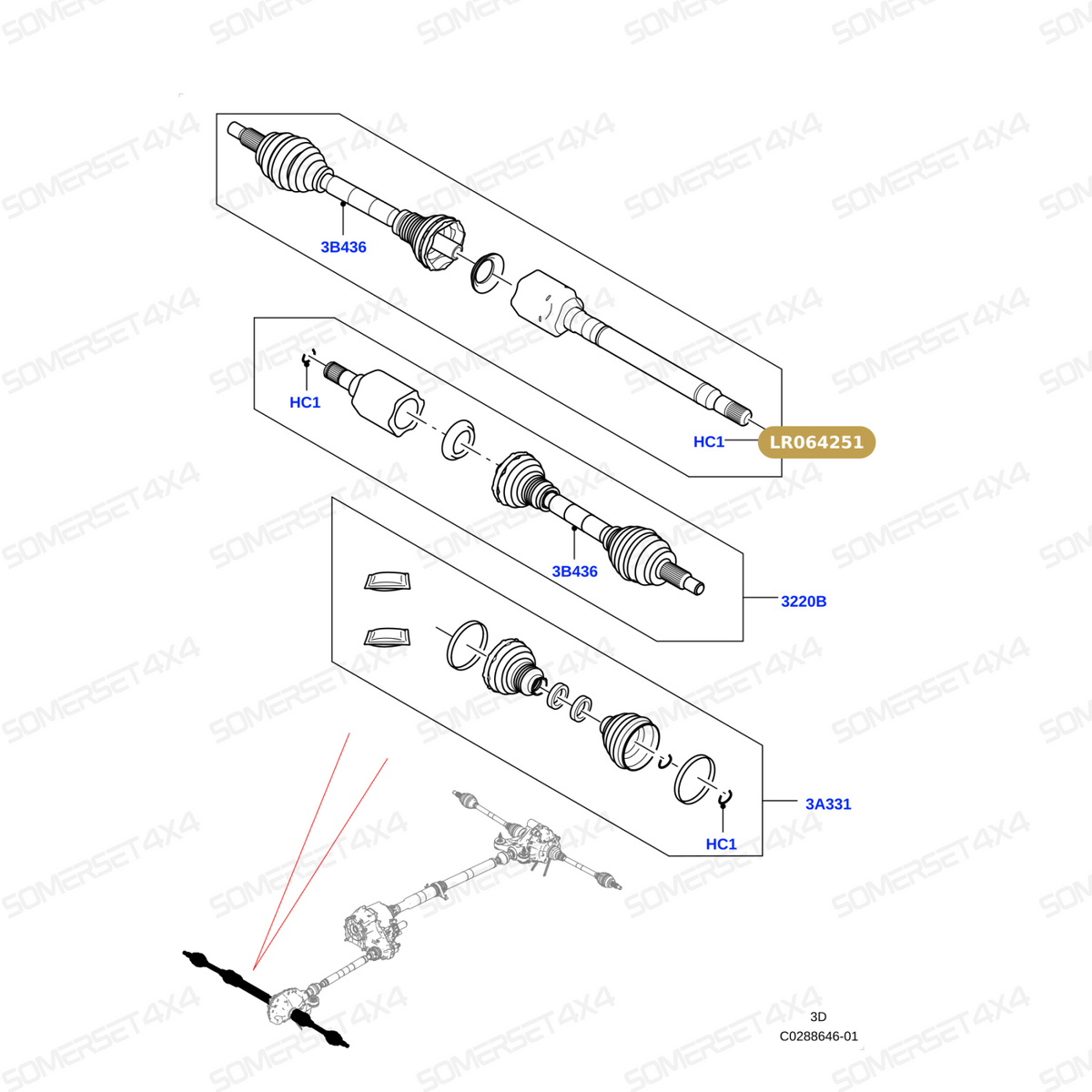 LR064251 LAND ROVER - SHAFT - DRIVE From GKN