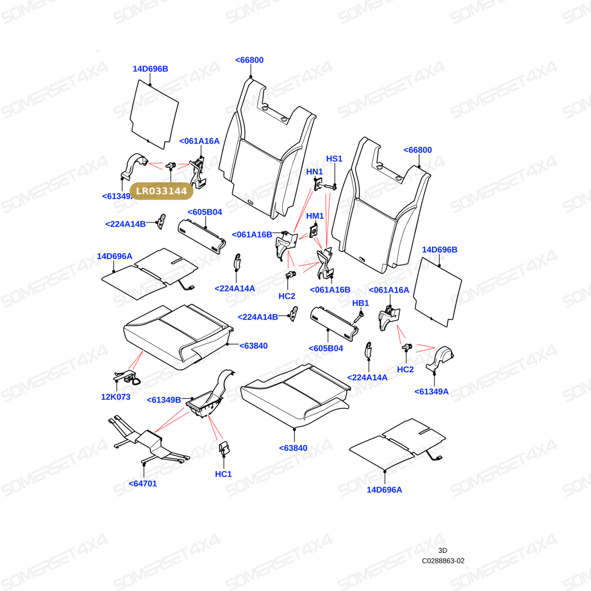 LR033144 LAND ROVER - CLIP-RETAINING From ALLMAKES