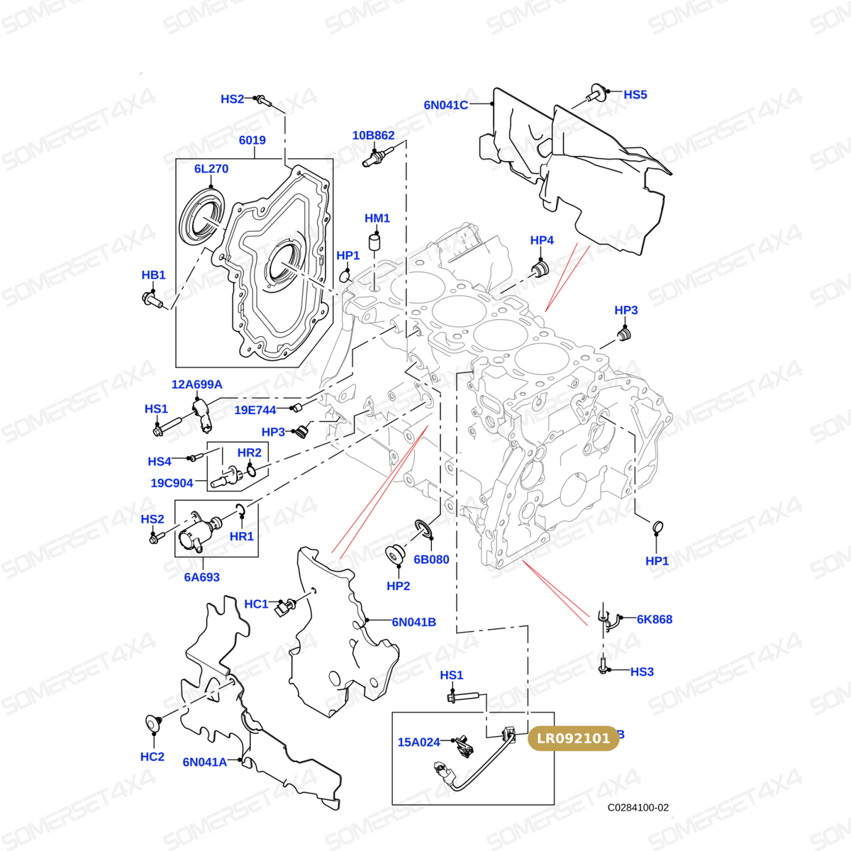LR092101 LAND ROVER - KNOCK SENSOR From BOSCH