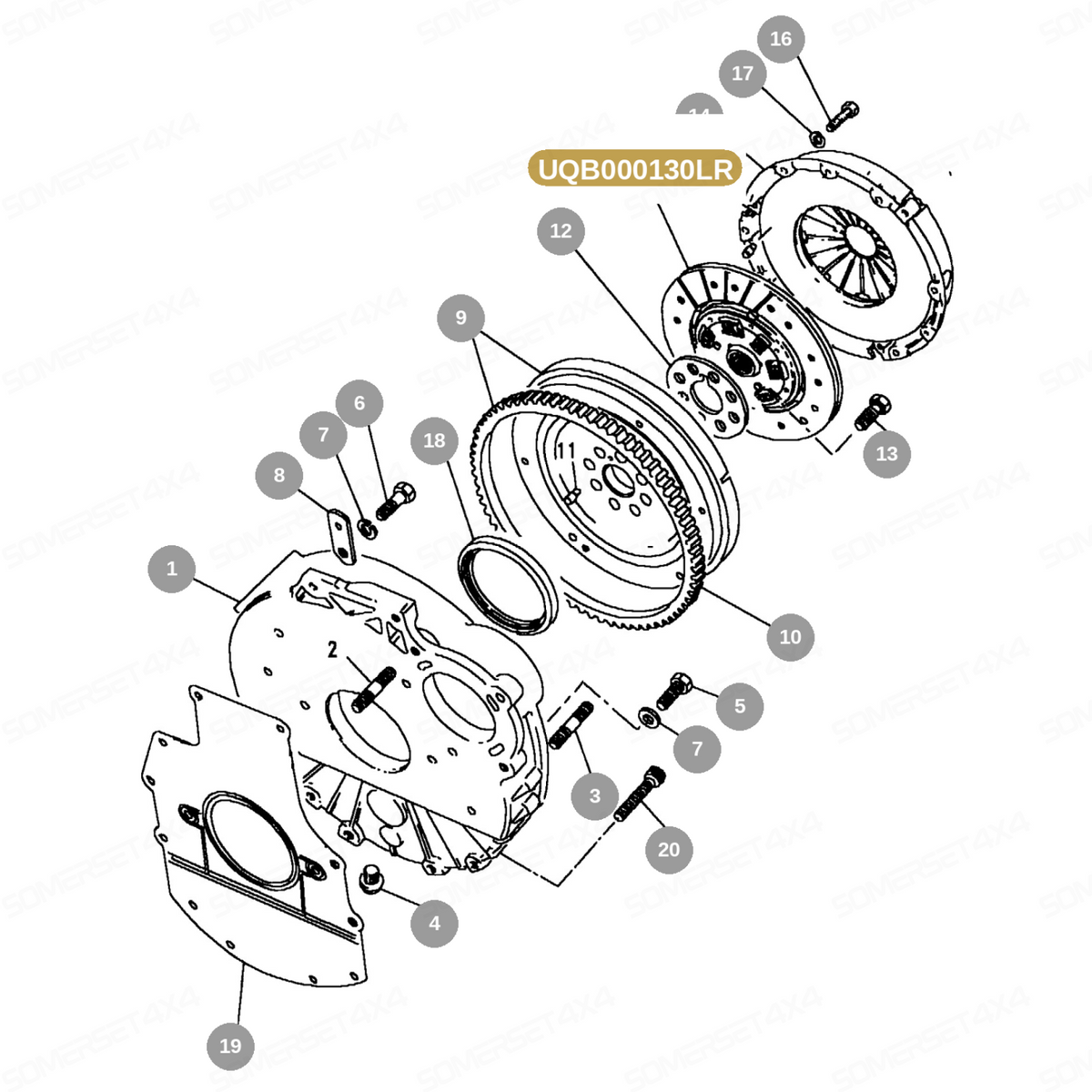 UQB000130LR GENUINE LAND ROVER - DRIVE PLATE - CLUTCH