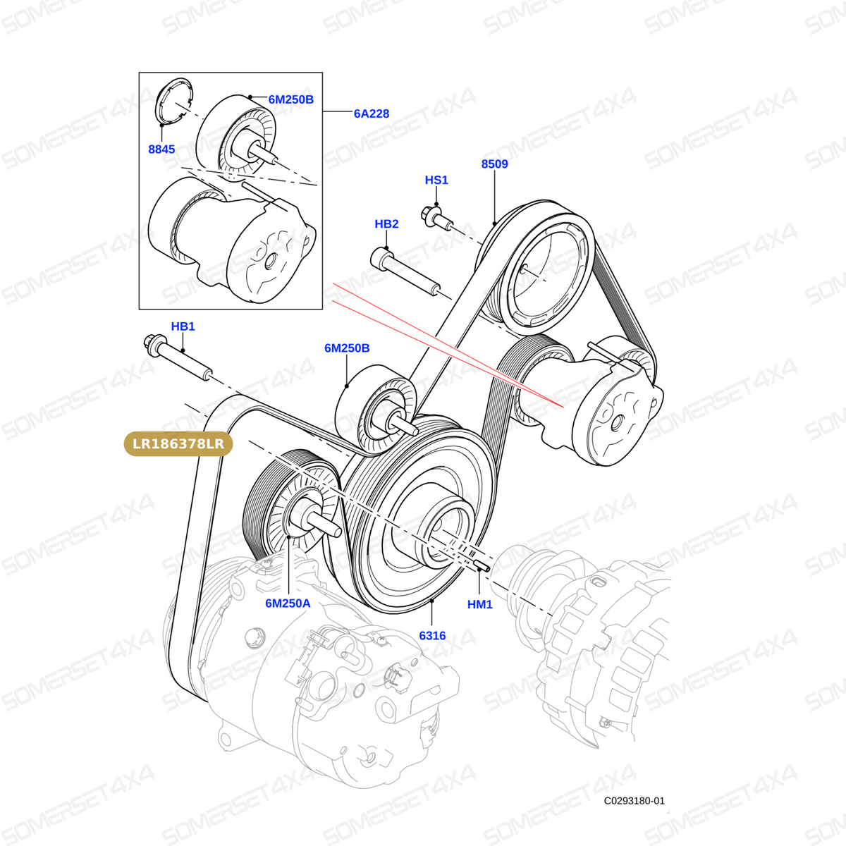 LR186378LR GENUINE LAND ROVER - Belt - Accessory Drive