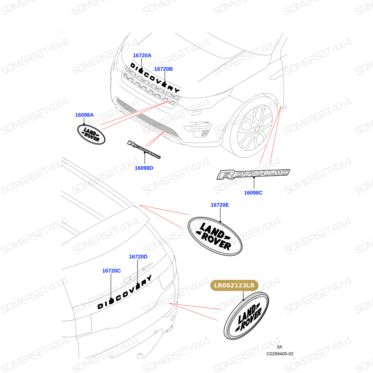 LR062123LR GENUINE LAND ROVER - NAME PLATE - PLASTIC