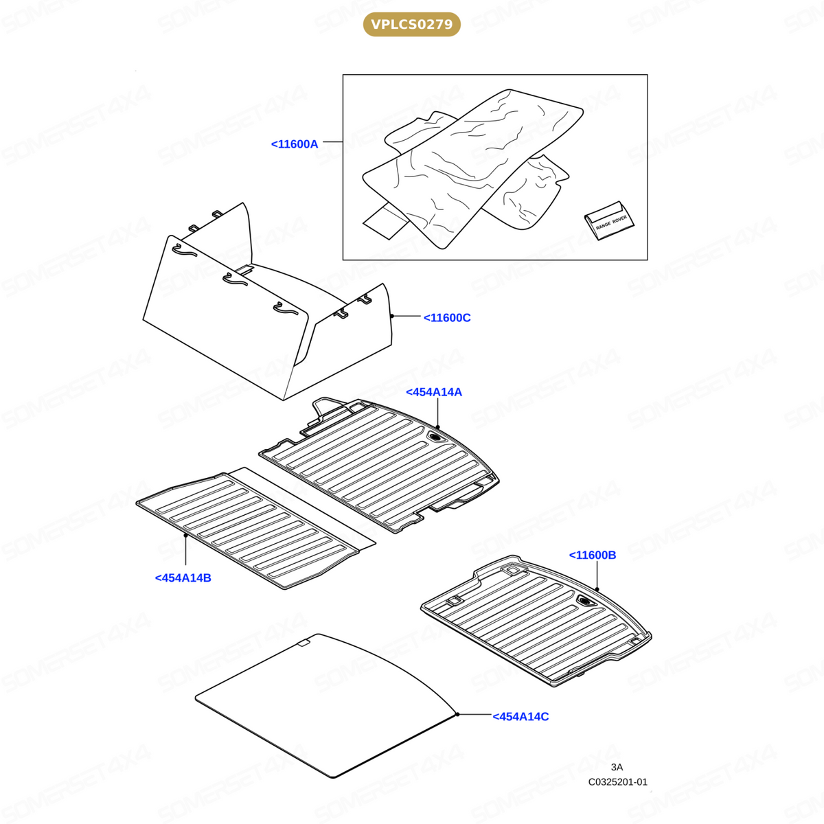 VPLCS0279 LAND ROVER - MAT - LOADING COMPARTMENT - RUBBER From ALLMAKES