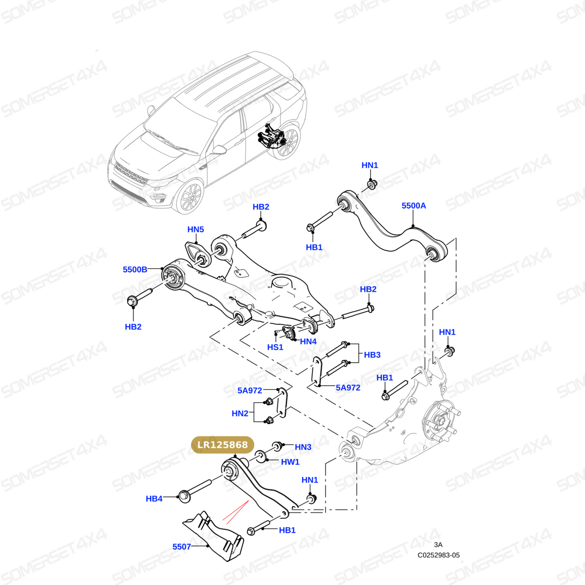 LR125868 LAND ROVER - LINK-TOE-REAR-LH L550 From SIDEM