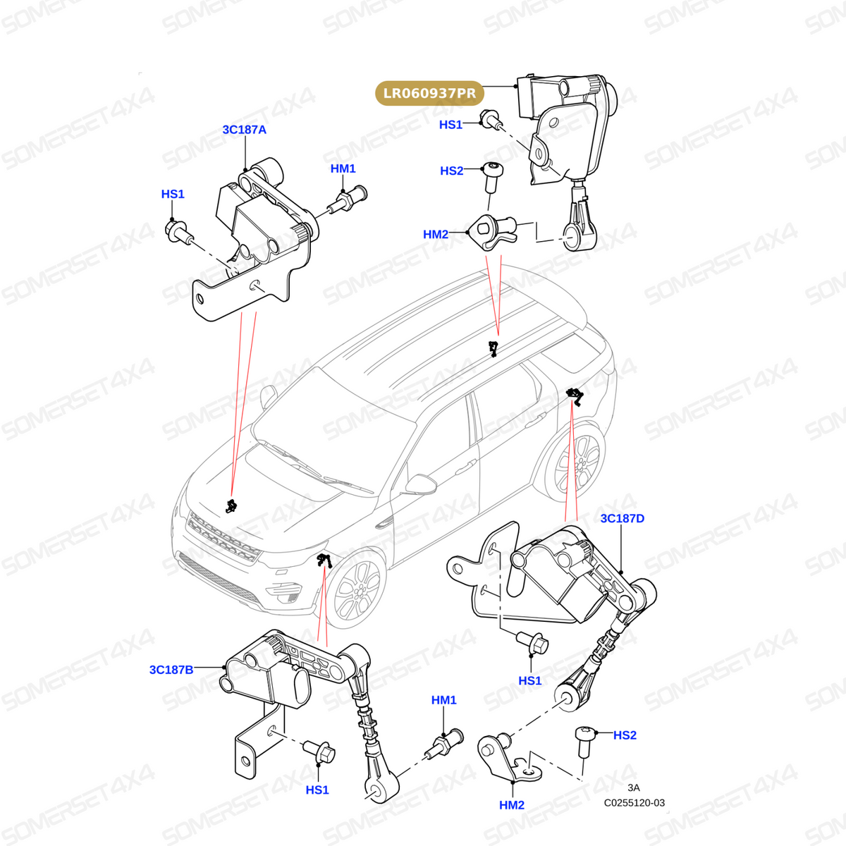 LR060935PR LAND ROVER - SENSOR - RIDE HEIGHT - AIR SUSPENSION From PROEVO+