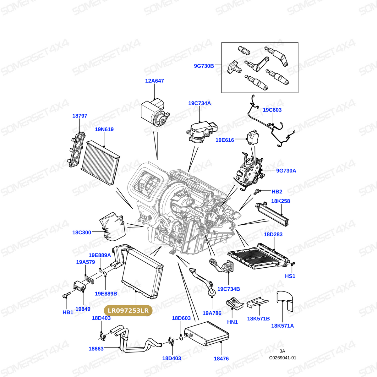 LR097253LR GENUINE LAND ROVER - EVAPORATOR
