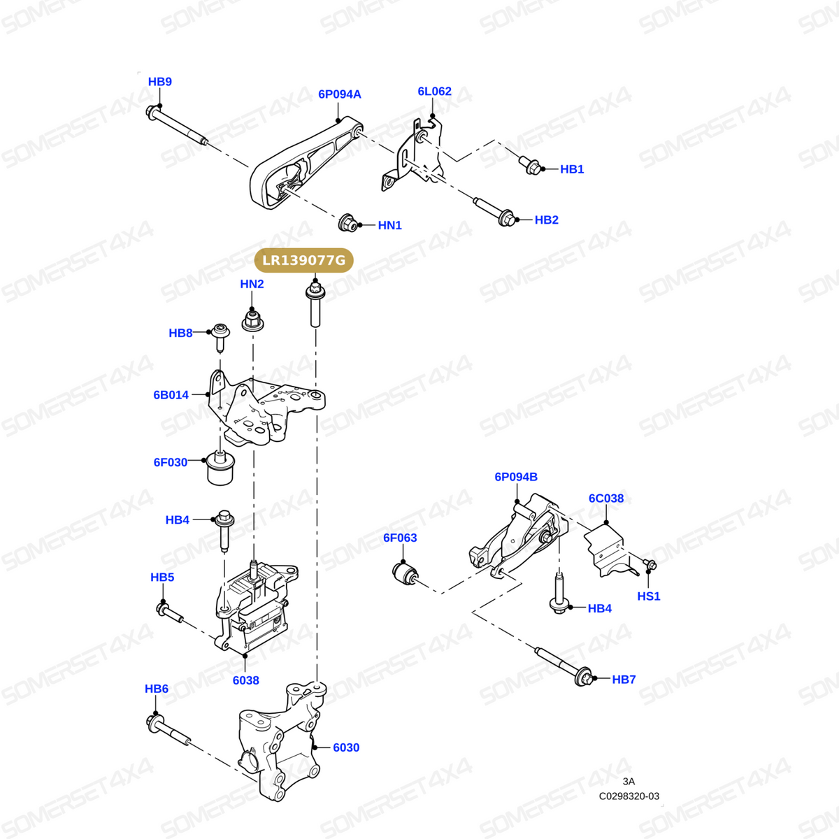 LR139077G LAND ROVER - BOLT From PR2 ALLMAKES OE