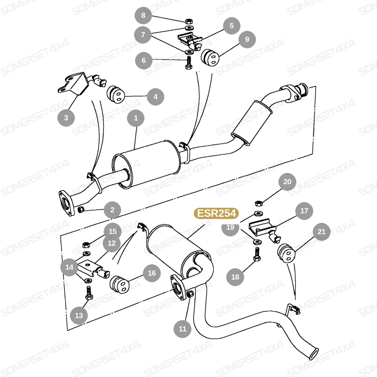 ESR254 LAND ROVER - PIPE - EXHAUST - REAR From ALLMAKES