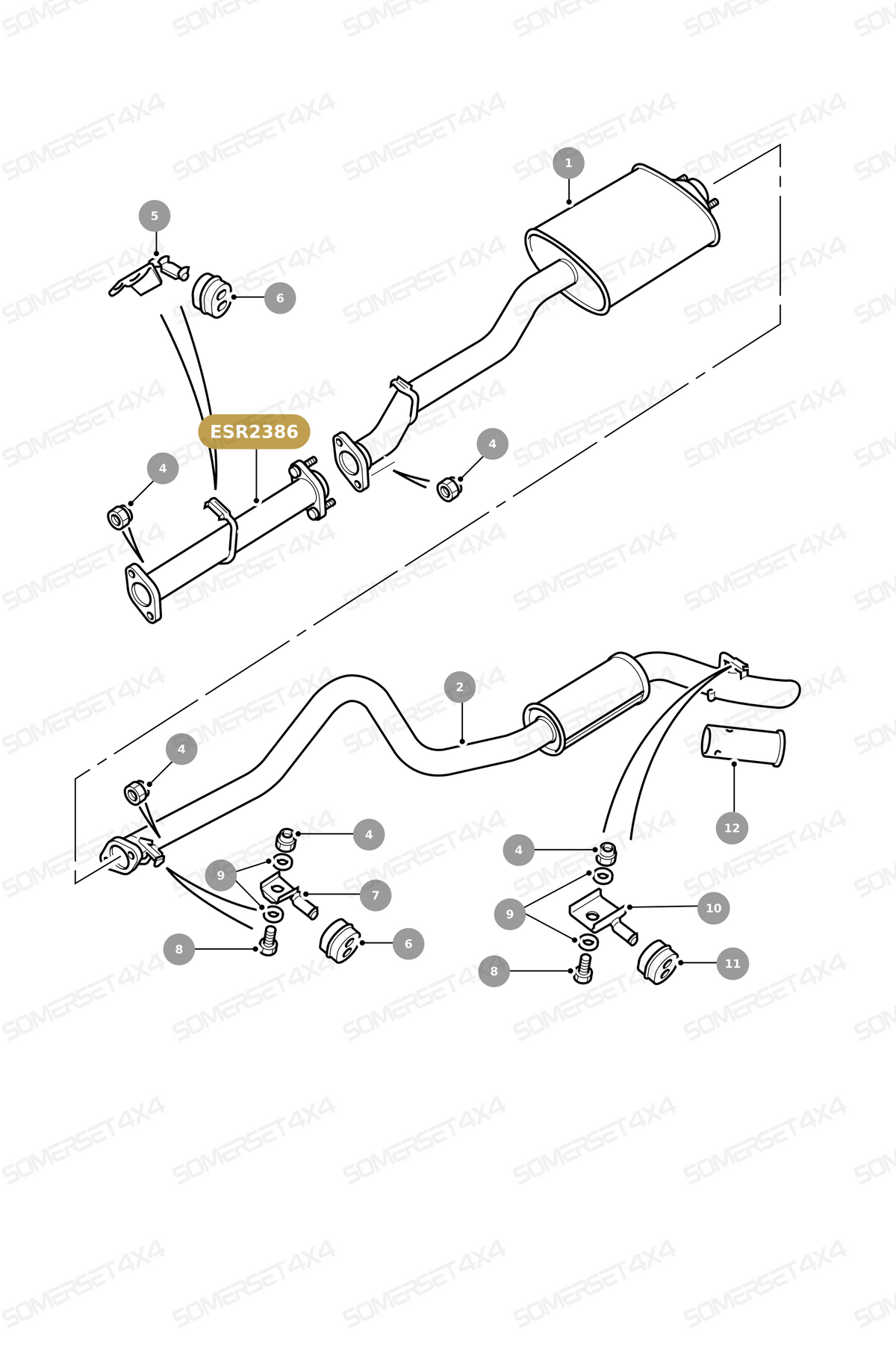 ESR2386 LAND ROVER - EXTENSION PIPE From ALLMAKES