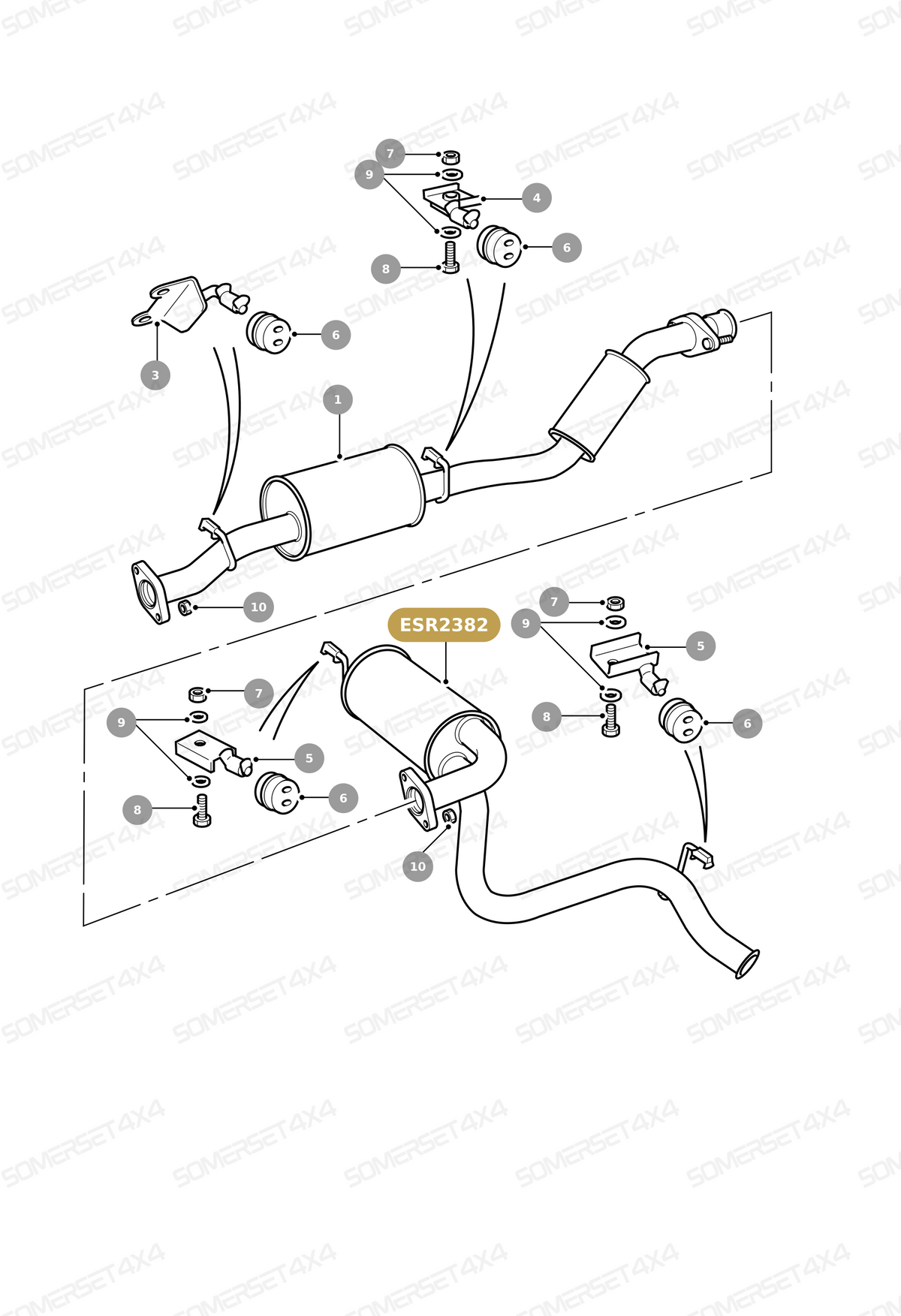 ESR2381 LAND ROVER - SILENCER - DIESEL From ALLMAKES
