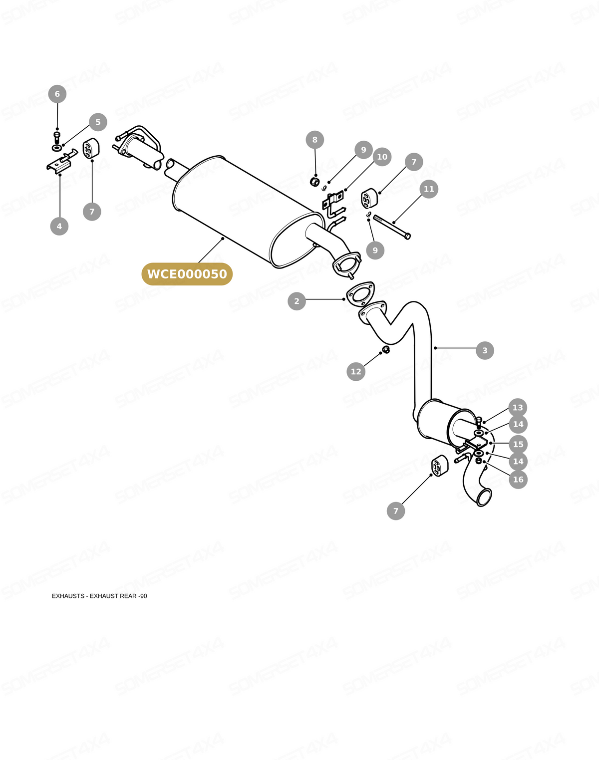 WCE000050 LAND ROVER - EXHAUST SILENCER From ALLMAKES