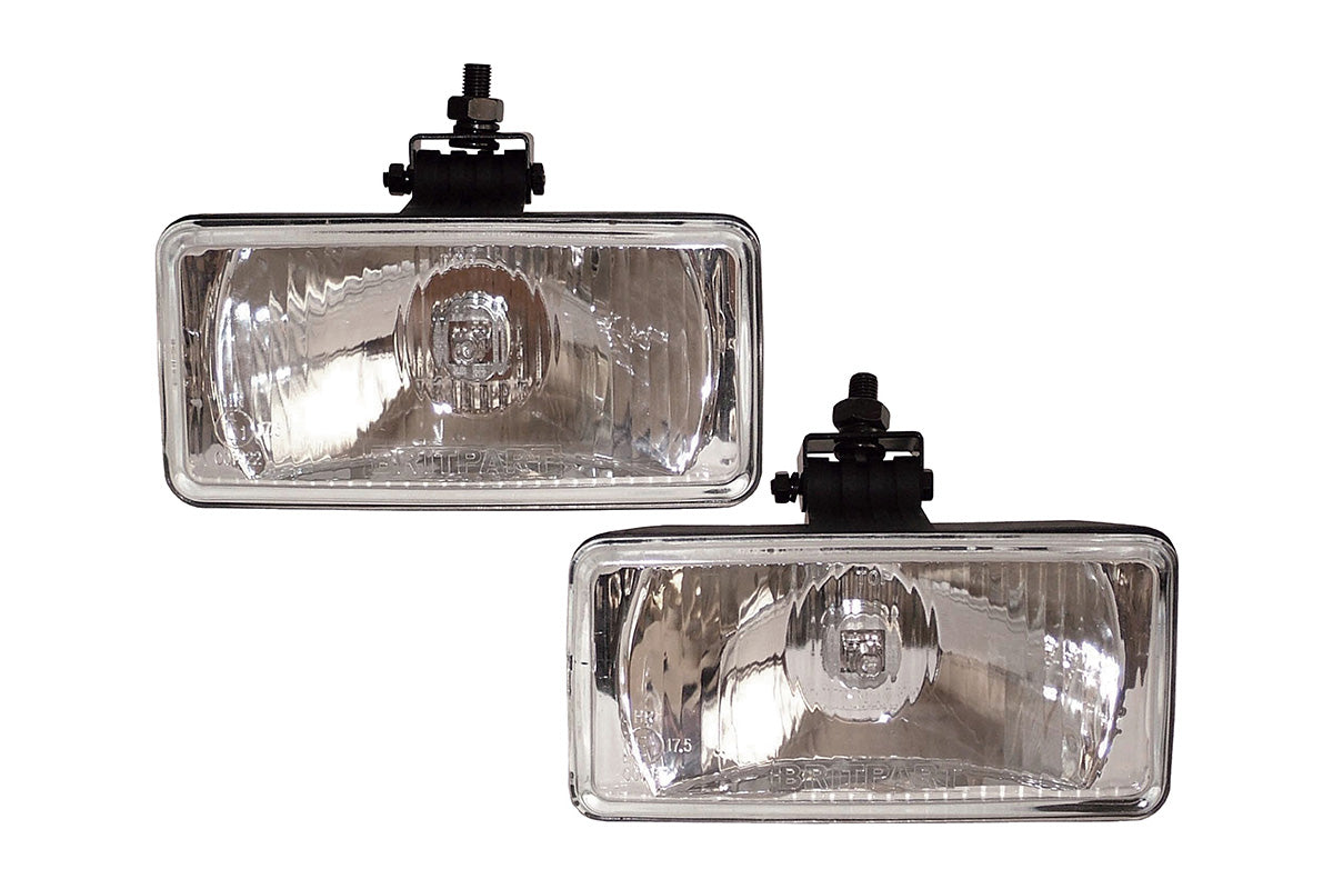 PRC8238 LAND ROVER - LAMP - PAIR DRIVING - FRONT - LESS FRANCE - RECTANGULAR - CLEAR From BRITPART