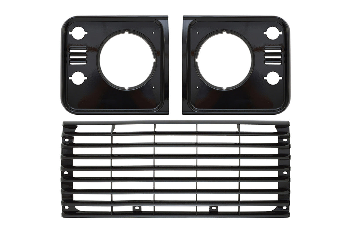 GA1357 LAND ROVER - GRILLE HLAMP SURROUND SET SANTORINI BLACK