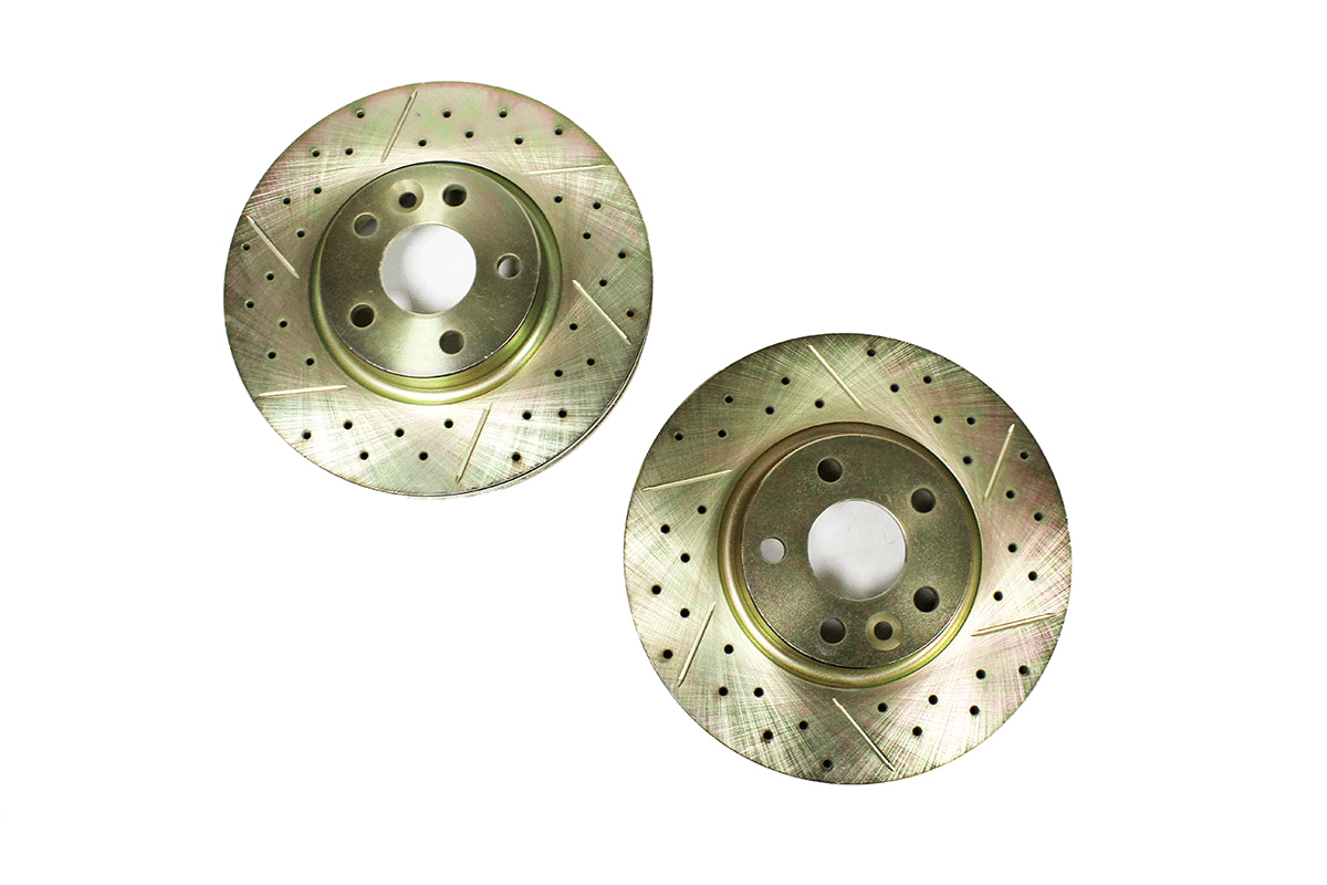 LR007055CDG LAND ROVER - Front vented cross drilled and grooved brake discs for Evoque & Freelander 2