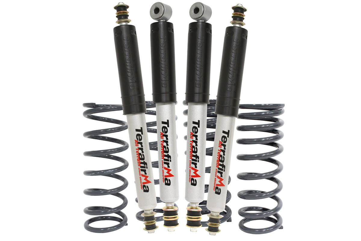TF202 TERRAFIRMA LAND ROVER - 2" lift medium load suspension kit with All Terrain shocks for Def 90, D1 & RRC