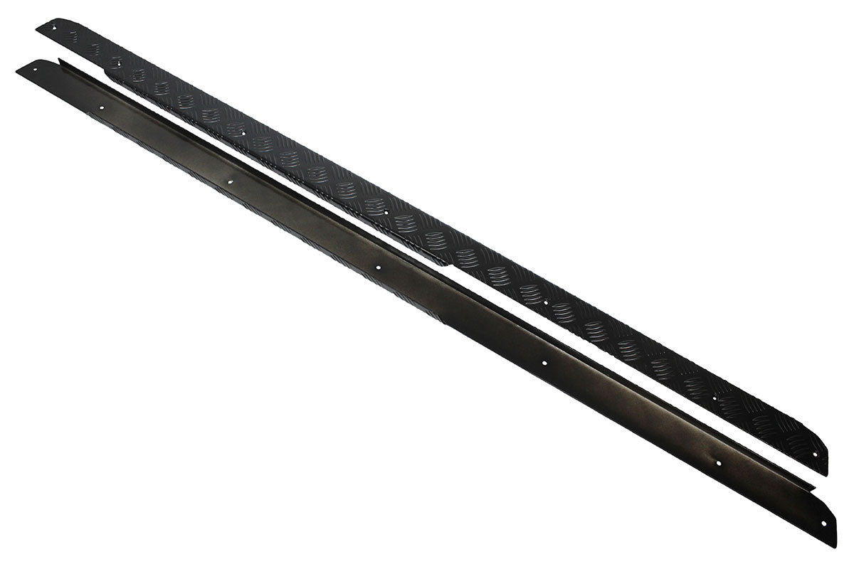TF8224 TERRAFIRMA LAND ROVER - Silver chequer plate sills for Defender 110 Hard Top