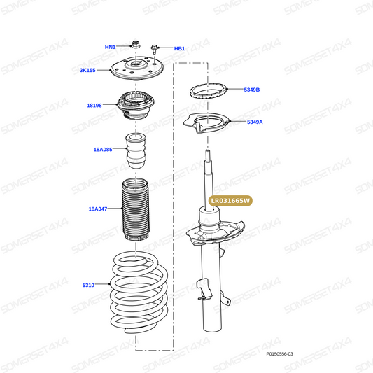 LR031665W LAND ROVER - SHOCK ABSORBER - FRONT SUSPENSION - LH From BWI