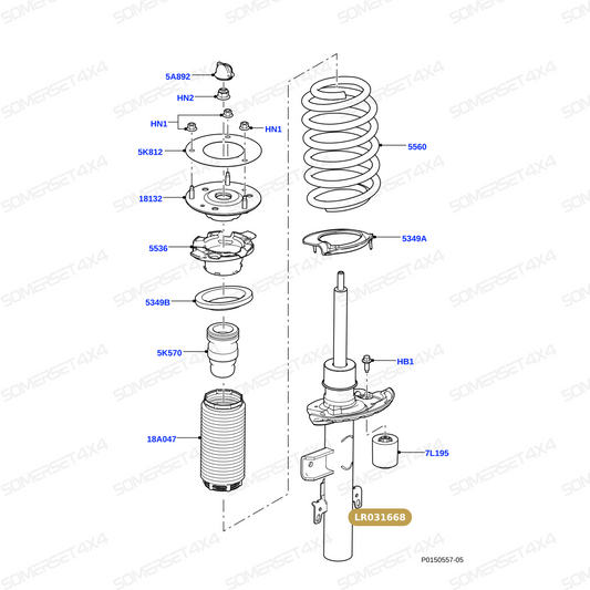 LR031668B LAND ROVER - SHOCK ABSORBER - REAR SUSPENSION - RH From BILSTEIN