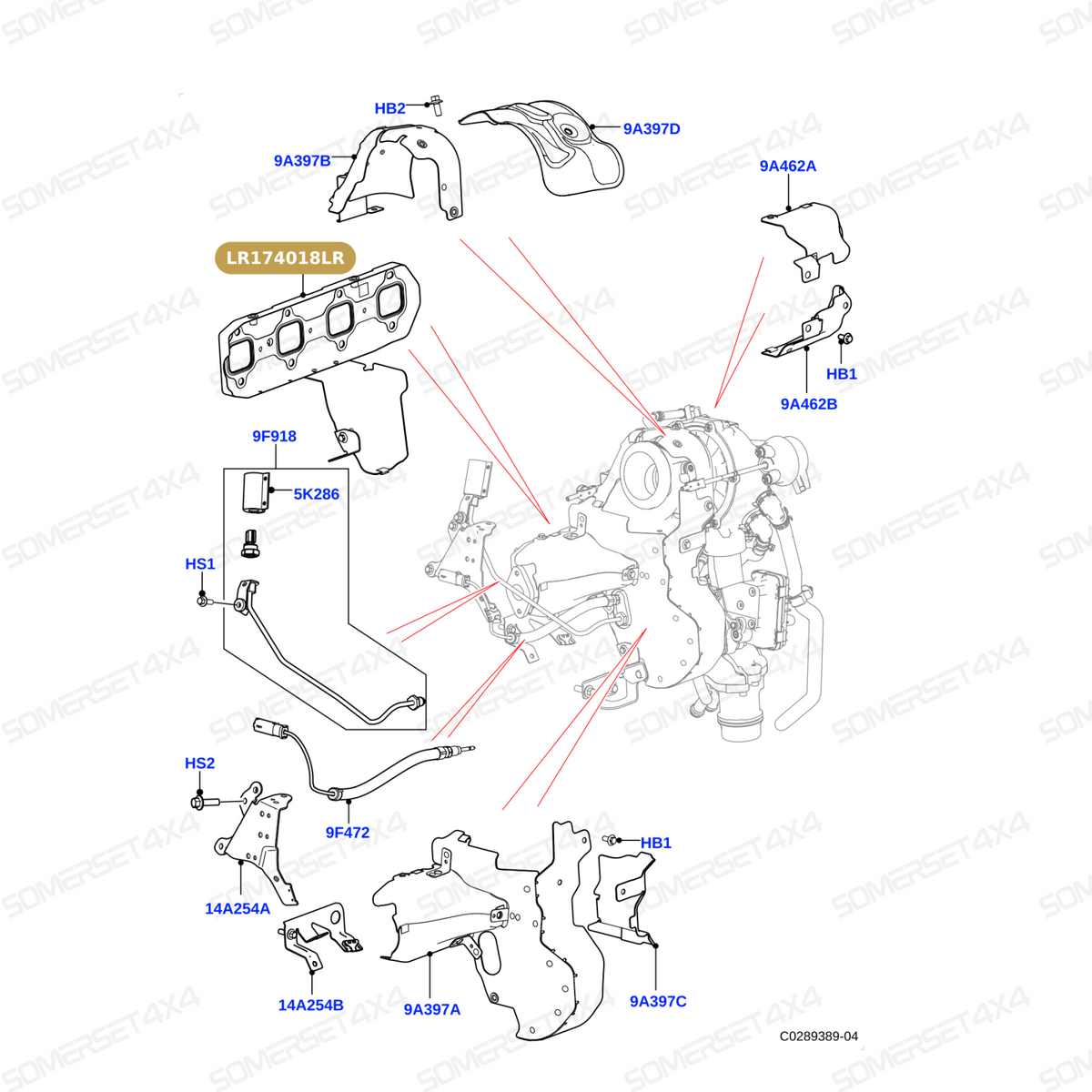 LR174018LR GENUINE LAND ROVER - GASKET - EXHAUST MANIFOLD