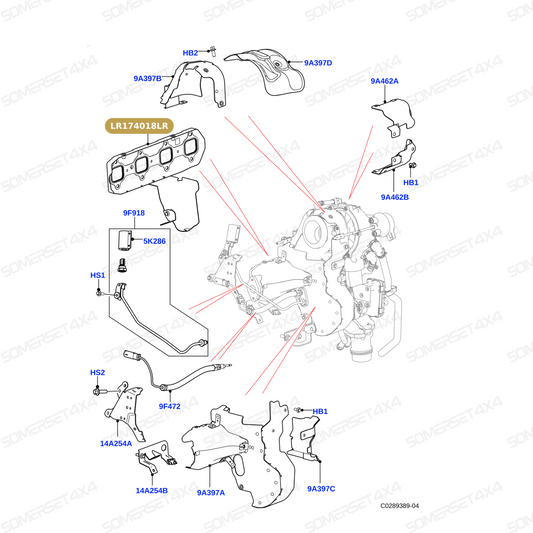 LR174018LR GENUINE LAND ROVER - GASKET - EXHAUST MANIFOLD