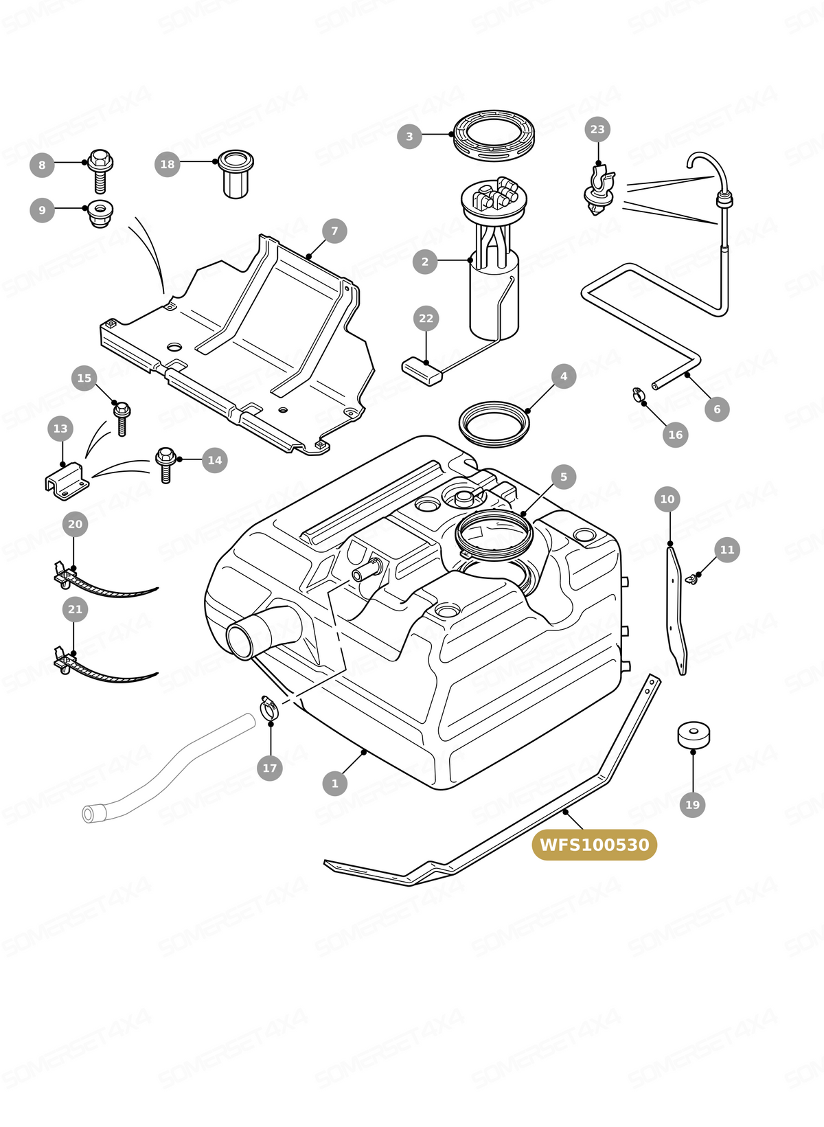 WFS100530 STRAP ASSY - FUEL From ALLMAKES
