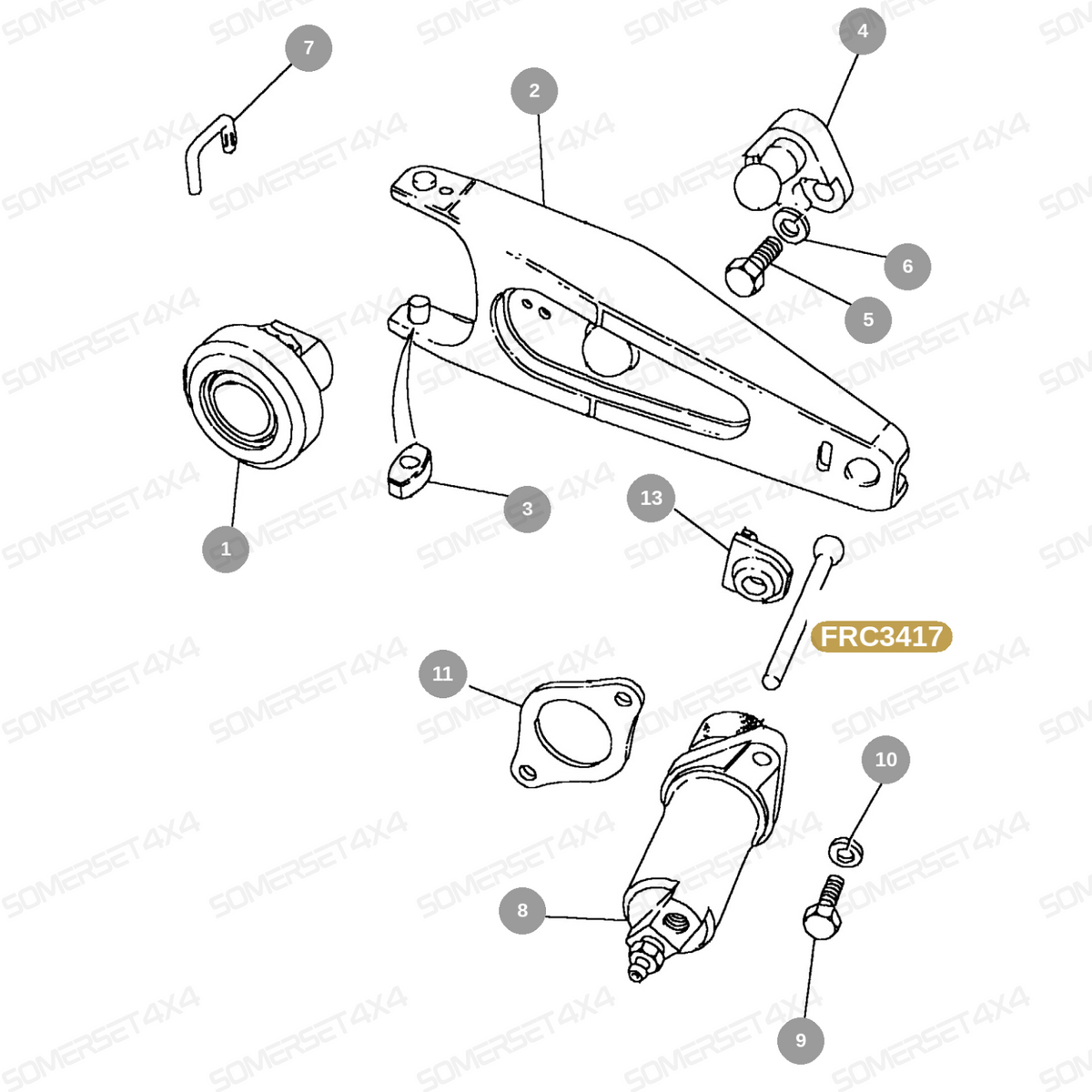 FRC3417 LAND ROVER - PUSH ROD - CLUTCH SLAVE CYLINDER - LT77 From PR2 ALLMAKES OE