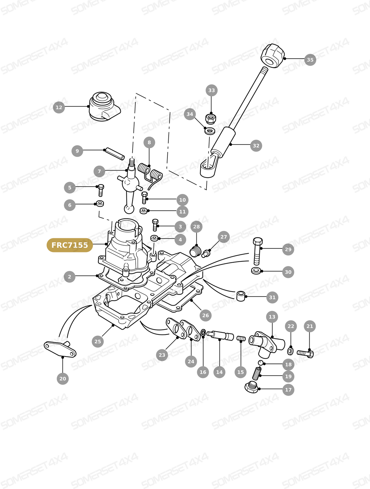 FRC7155 LAND ROVER - GEAR LEVER HOUSING From PR2 ALLMAKES OE