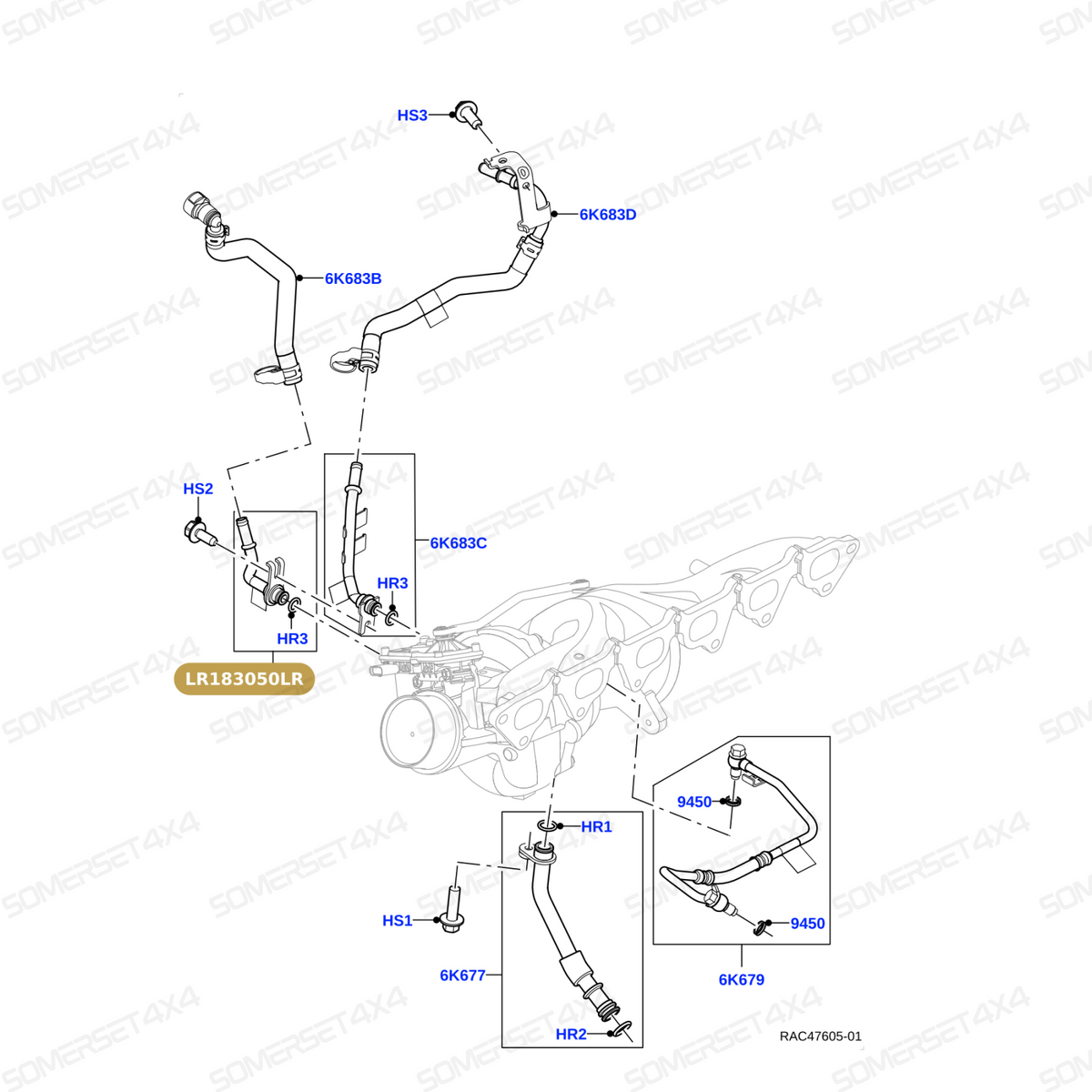 LR183050LR GENUINE LAND ROVER - CONNECTION - WATER