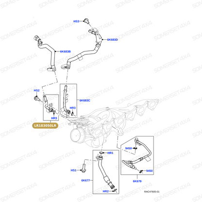 LR183050LR GENUINE LAND ROVER - CONNECTION - WATER