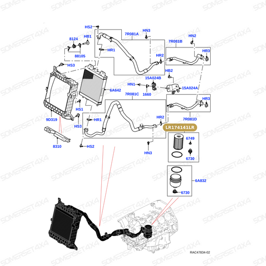 LR174141LR GENUINE LAND ROVER - KIT - ELEMENT  GASKET - OIL FILTER