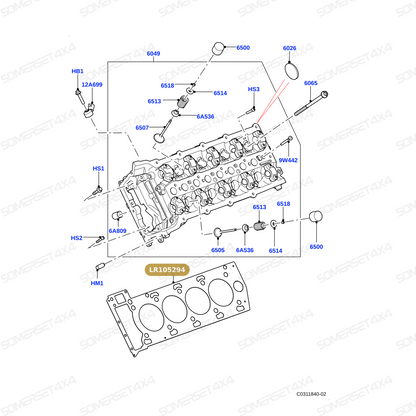 LR105294 LAND ROVER - GASKET - CYLINDER HEAD From ALLMAKES