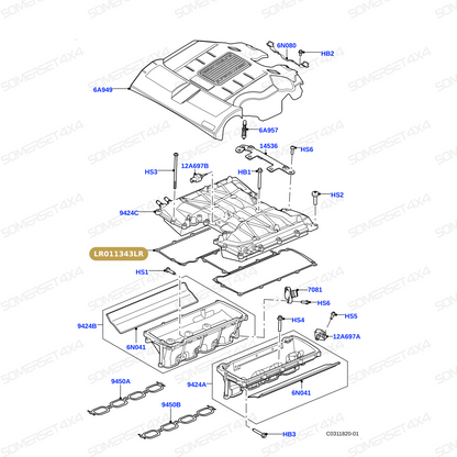 LR011343LR GENUINE LAND ROVER - GASKET - INTAKE MANIFOLD