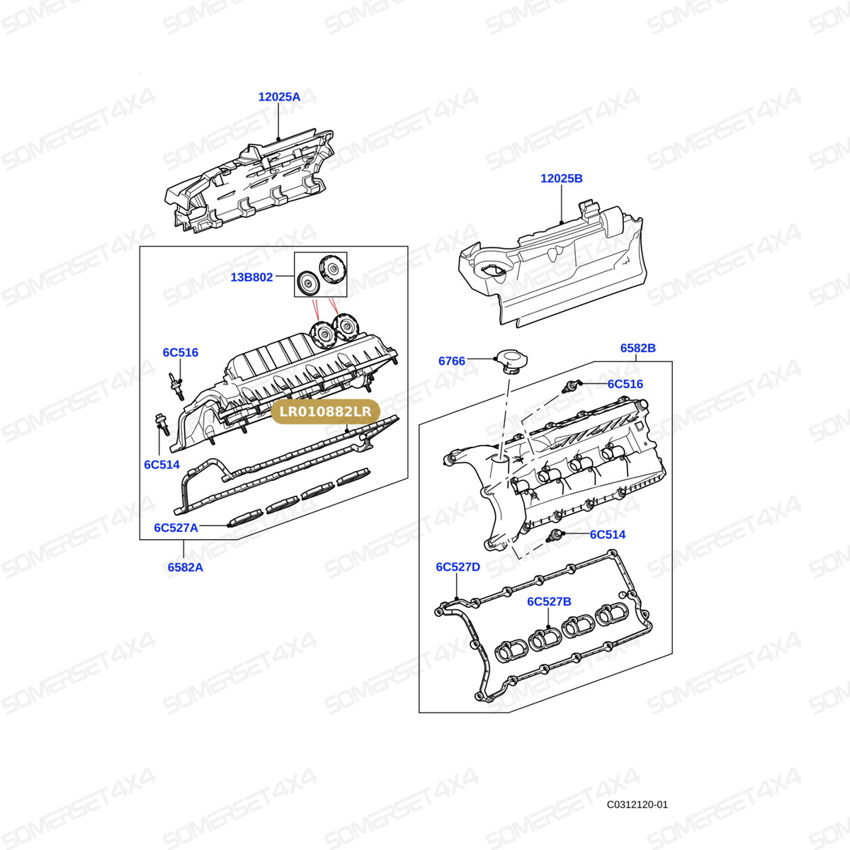 LR010882LR GENUINE LAND ROVER - Gasket - Camshaft Cover