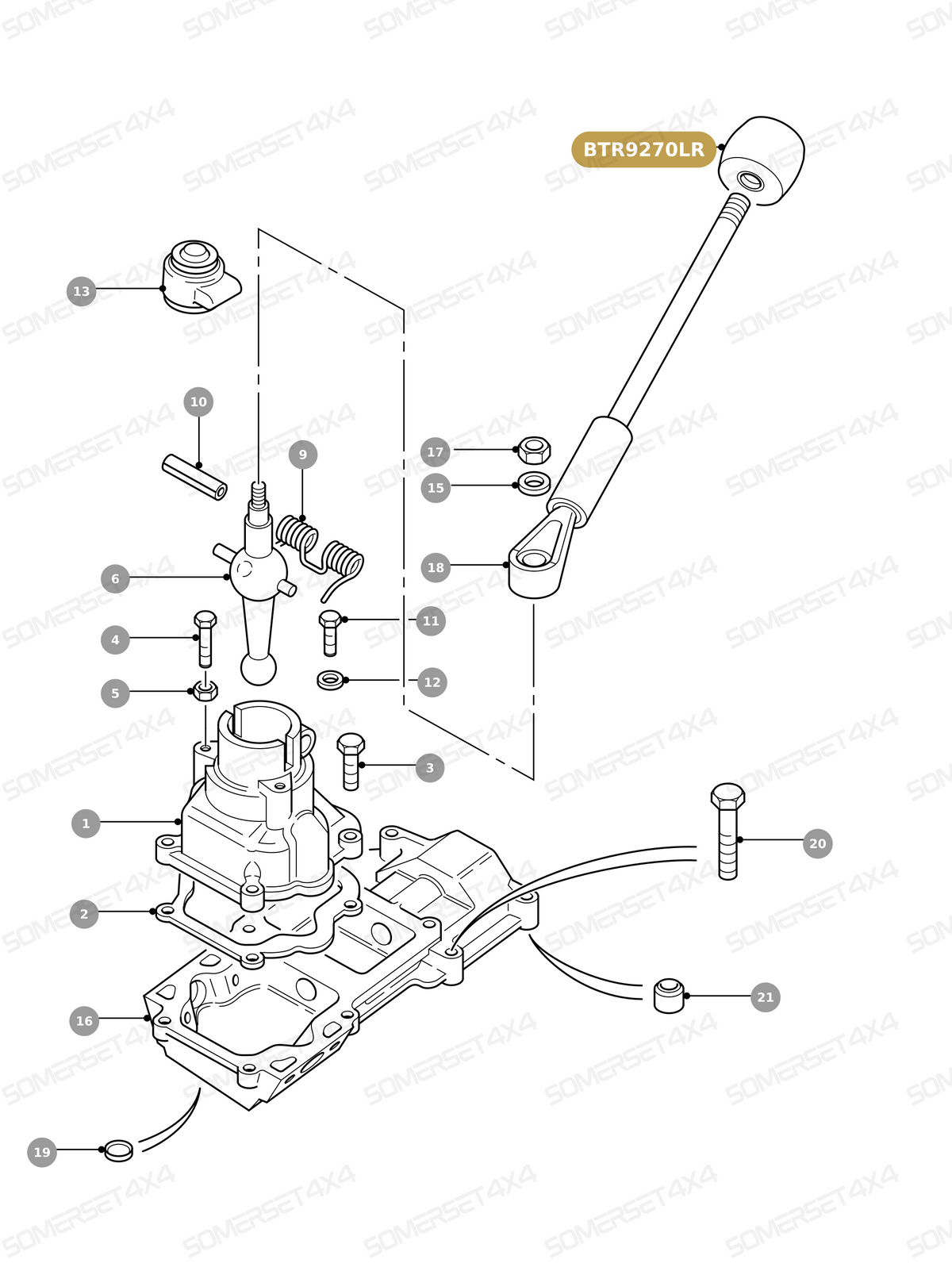 BTR9270LR GENUINE LAND ROVER - KNOB - GEAR CHANGE LEVER