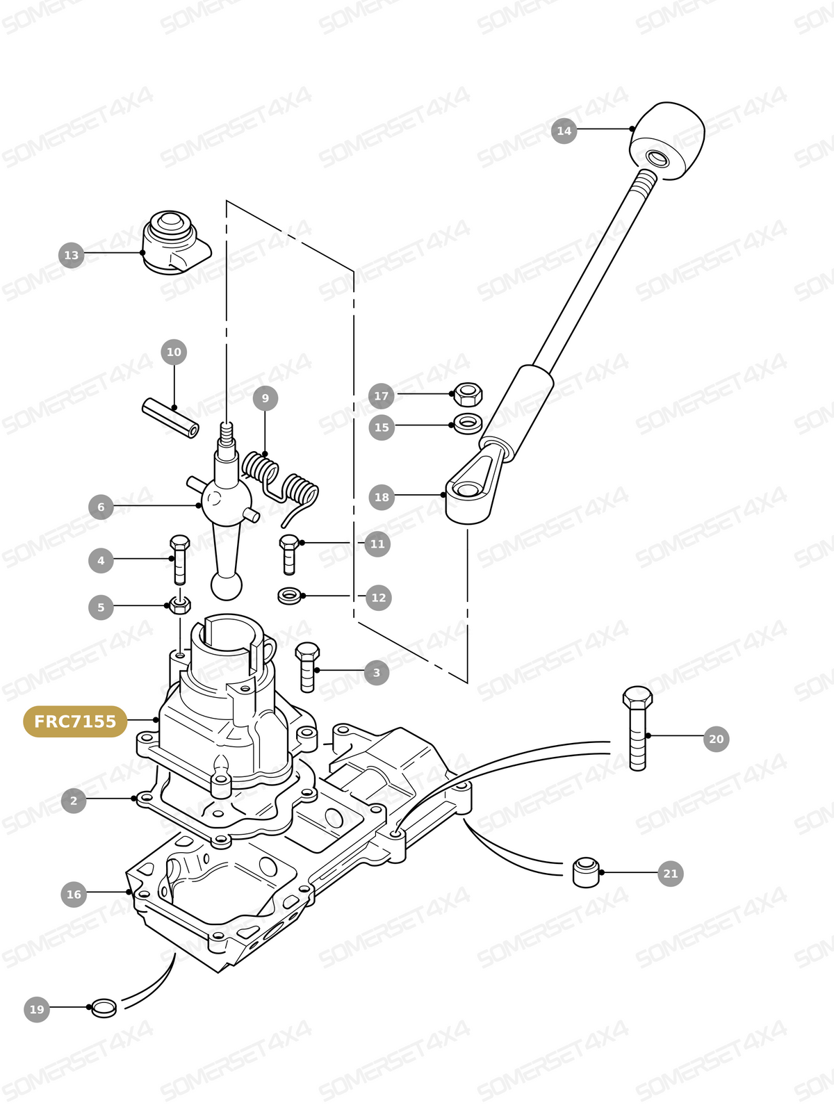 FRC7155 LAND ROVER - GEAR LEVER HOUSING From PR2 ALLMAKES OE