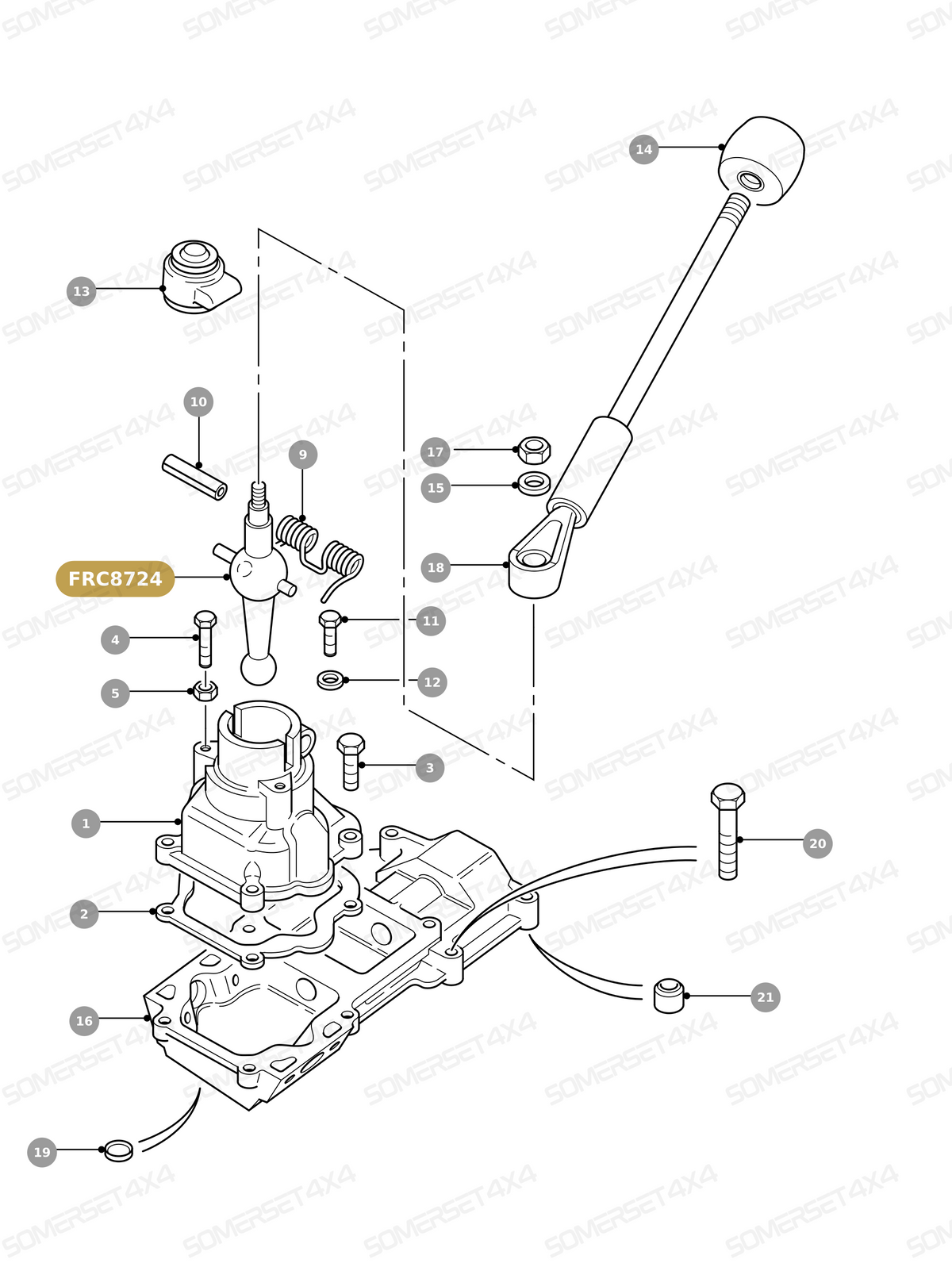 FRC8724 LAND ROVER - GEAR LEVER From PR2 ALLMAKES OE