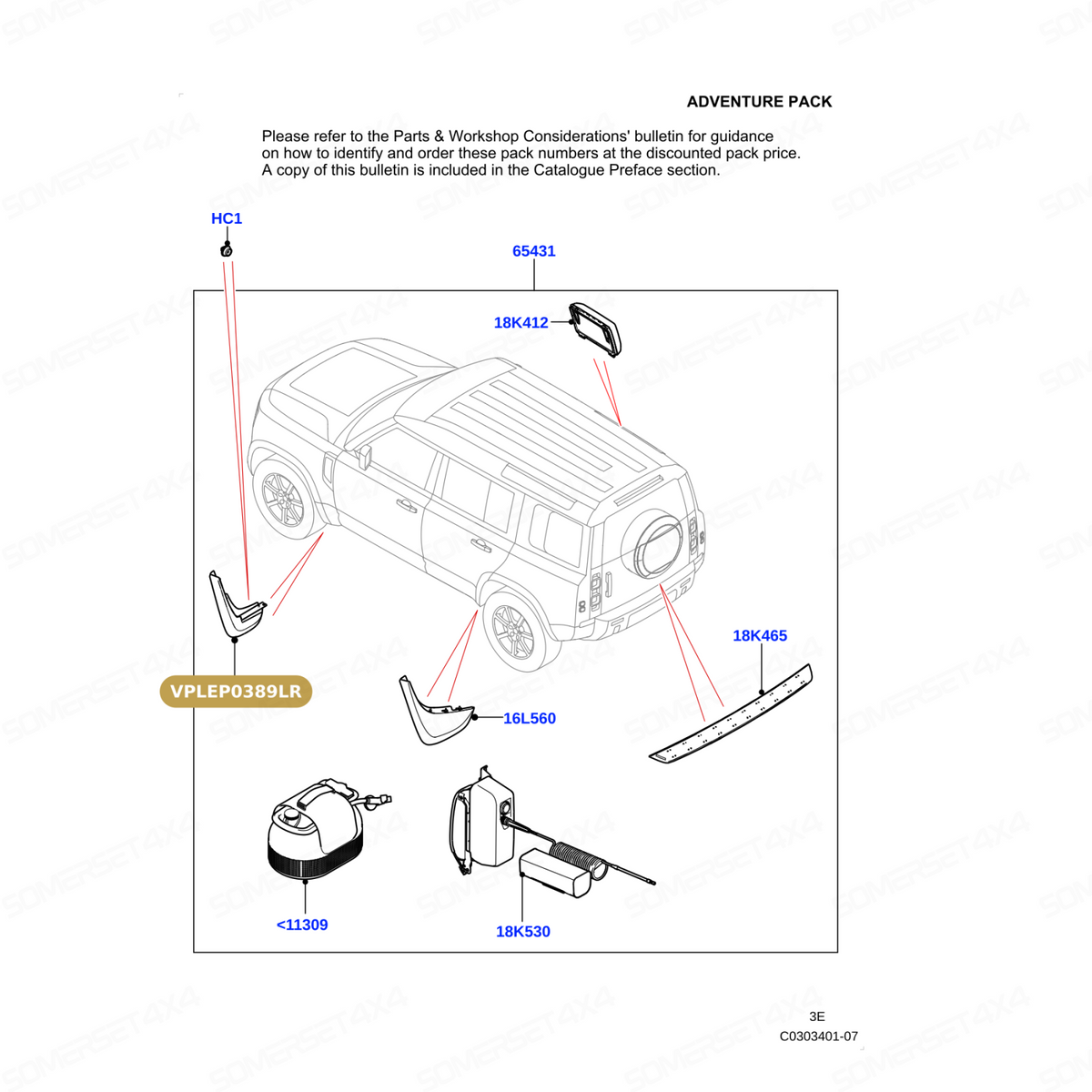 VPLEP0389LR GENUINE LAND ROVER - FRONT MUDFLAPS KIT