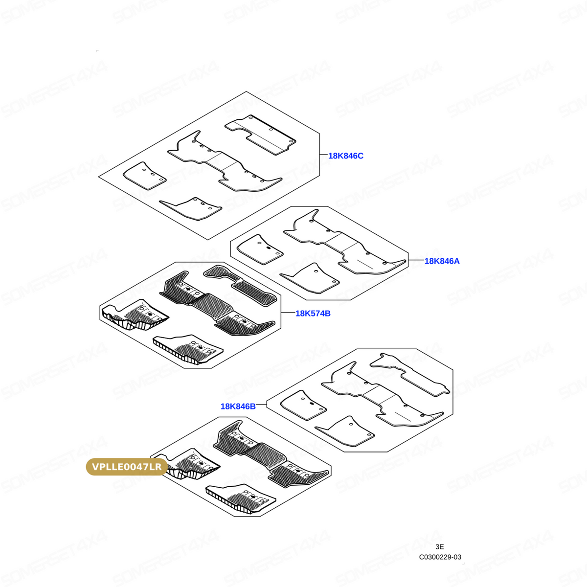 VPLLE0047LR GENUINE LAND ROVER - Deep Sided Rubber Mats