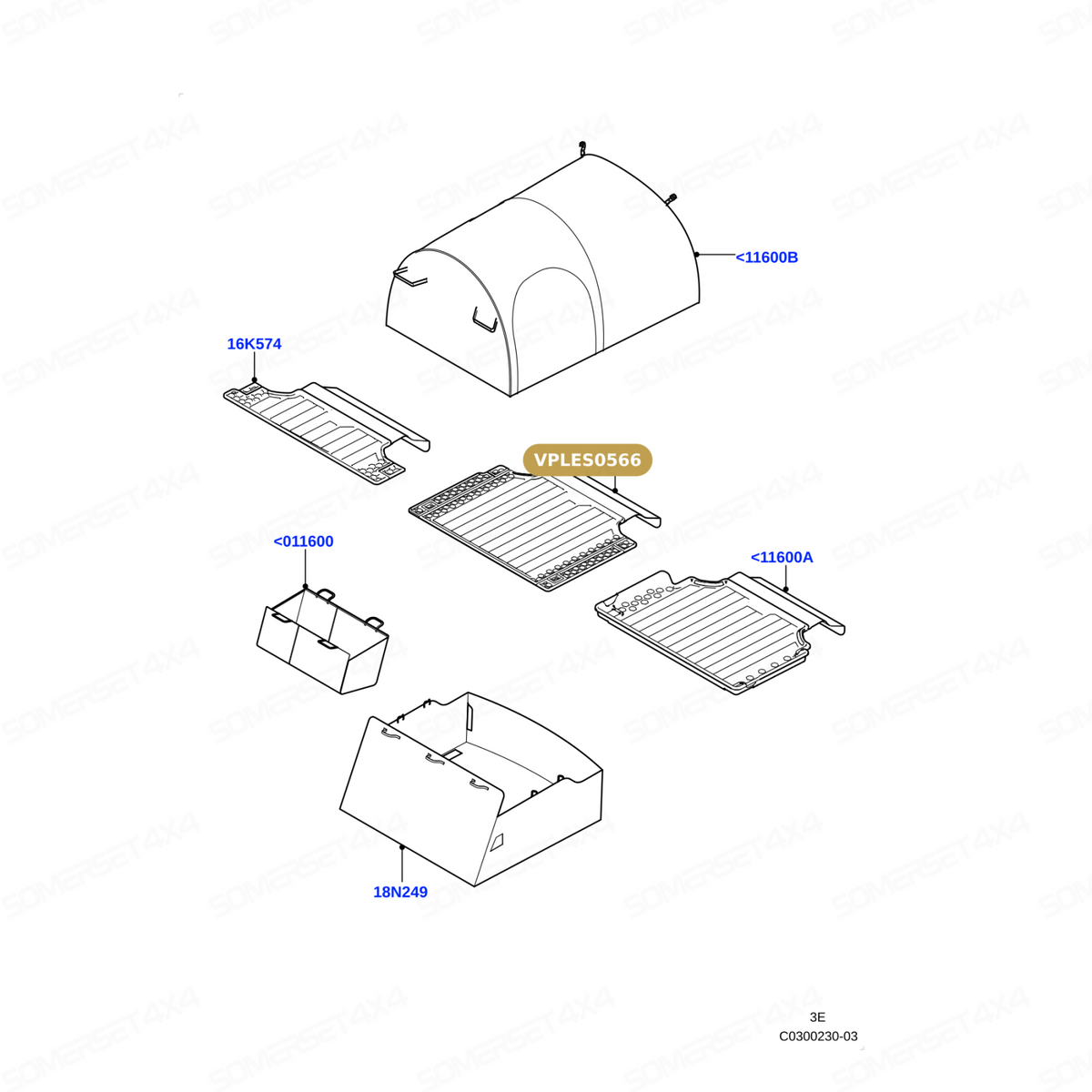 VPLES0566 MAT - LOADING COMPARTMENT - RUBBER From ALLMAKES