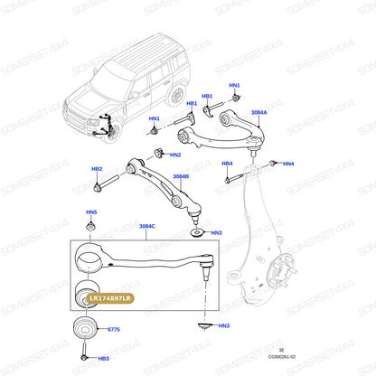 LR174897LR GENUINE LAND ROVER - Bush - Arm