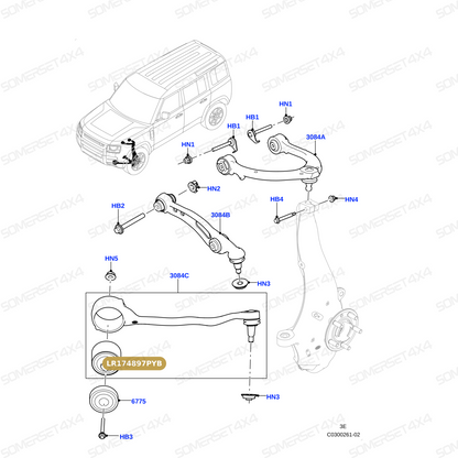 LR174897PYB LAND ROVER - BUSH SUSPENSION ARM From POLYBUSH