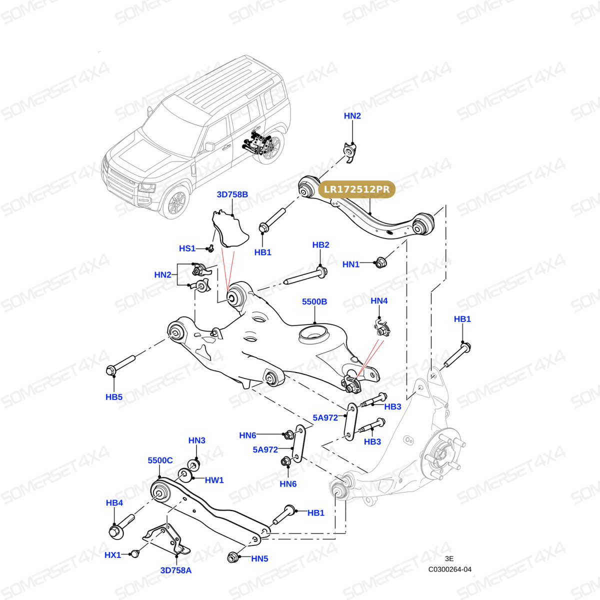 LR172512PR LAND ROVER - ARM  REAR SUSPENSION From PROEVO+