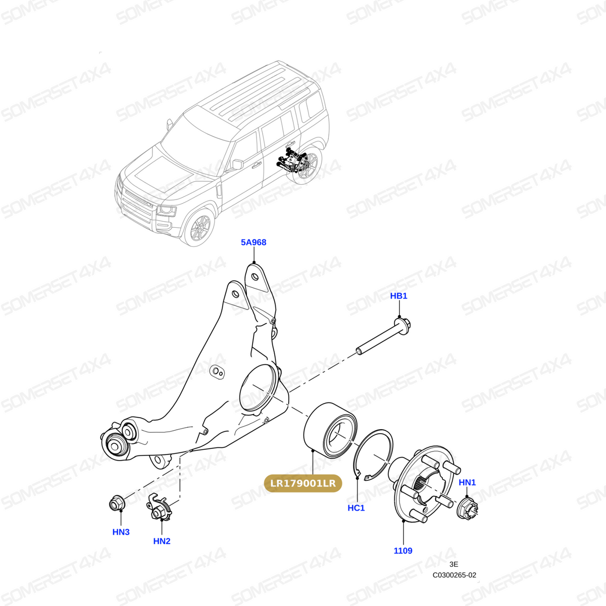 LR179001LR GENUINE LAND ROVER - BEARING - WHEEL HUB
