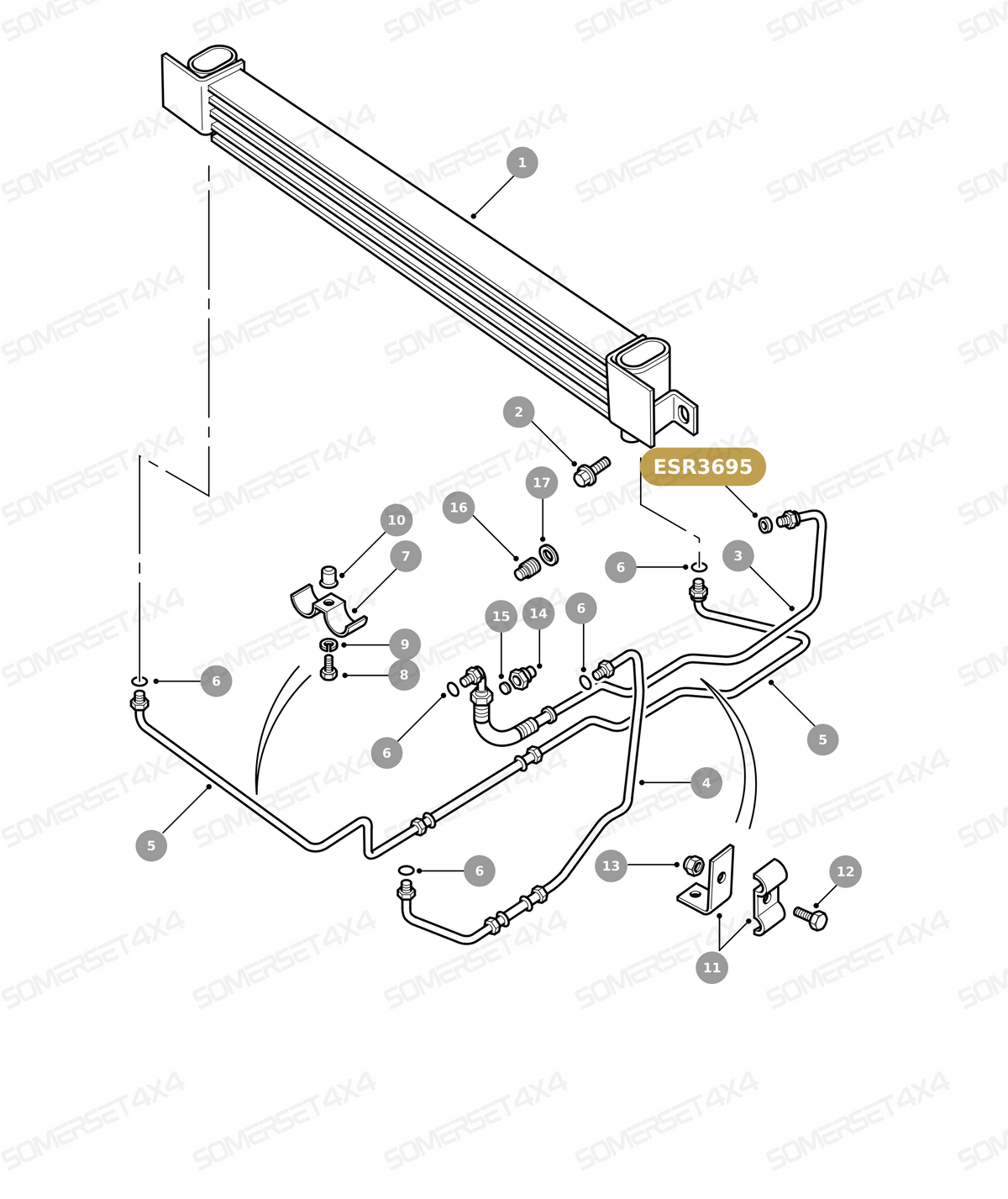 ESR3695 LAND ROVER - PIPE - OIL COOLER - TRANSMISSION From ALLMAKES
