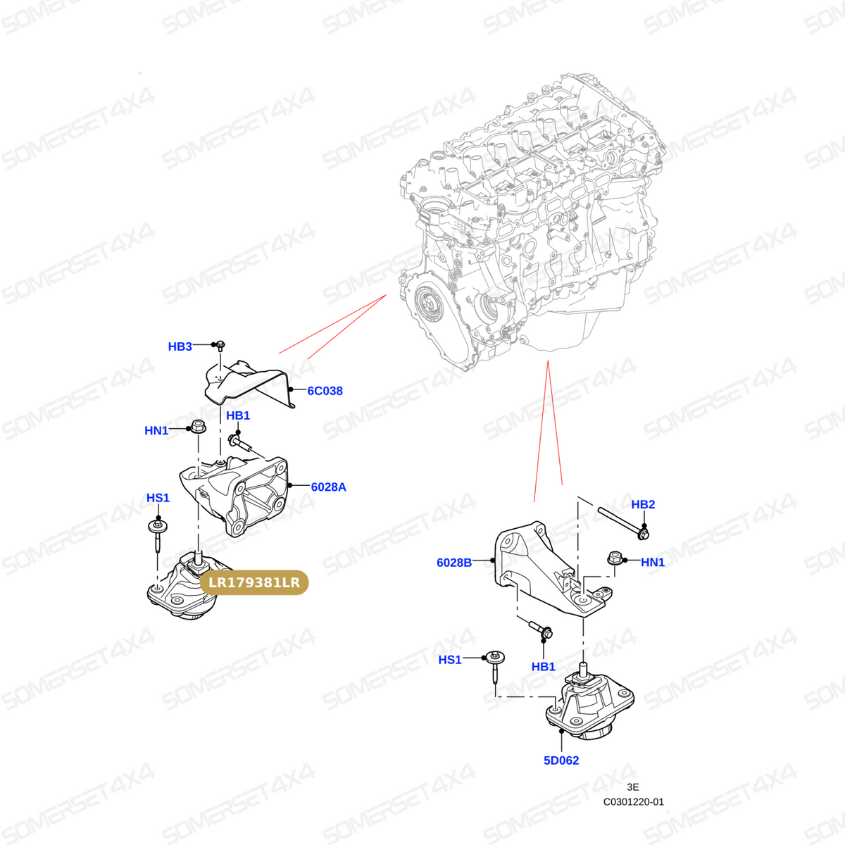 LR179381LR GENUINE LAND ROVER - BRACKET - ENGINE MOUNTING