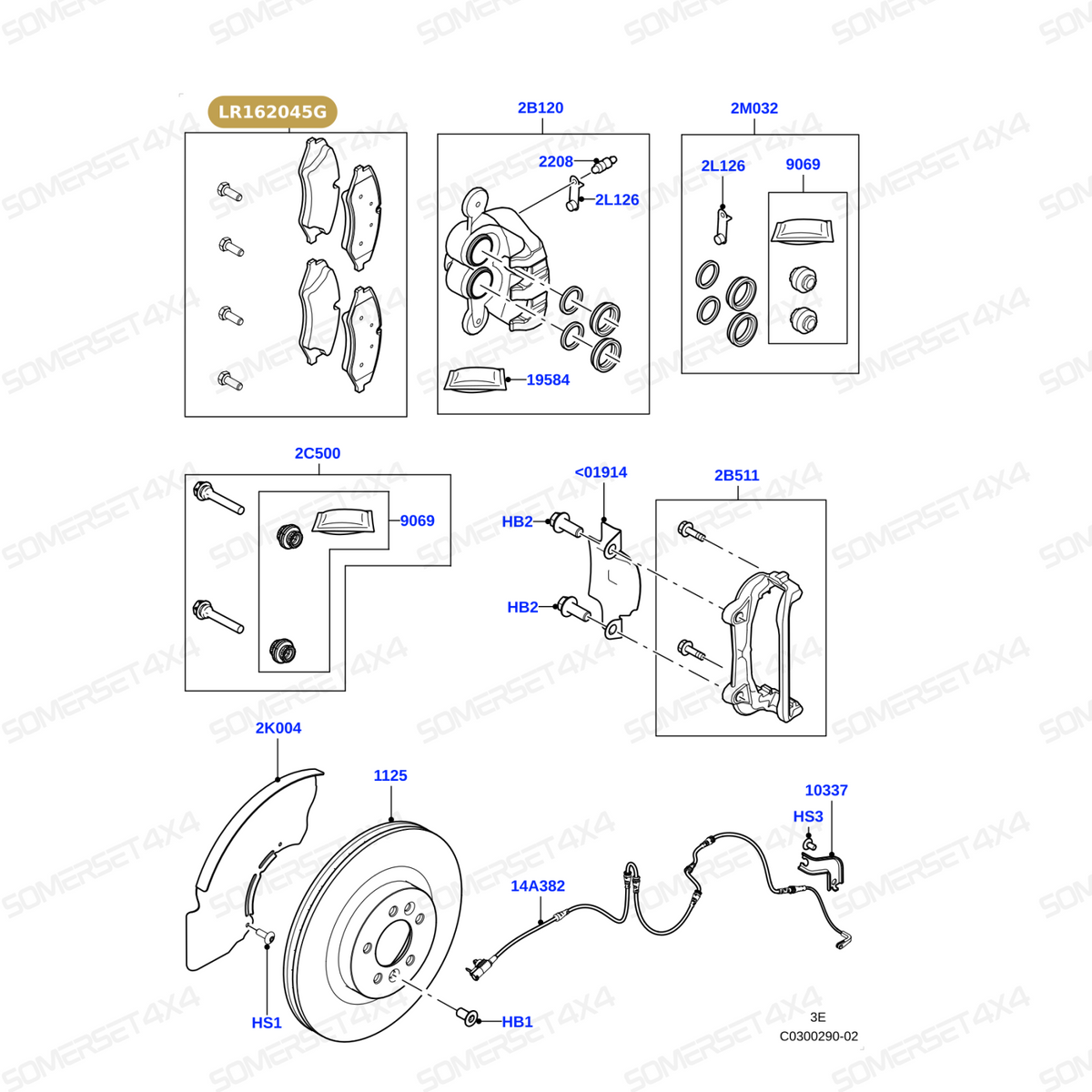 LR162045G LAND ROVER - KIT - CLAIPER BRAKE PAD From DELPHI