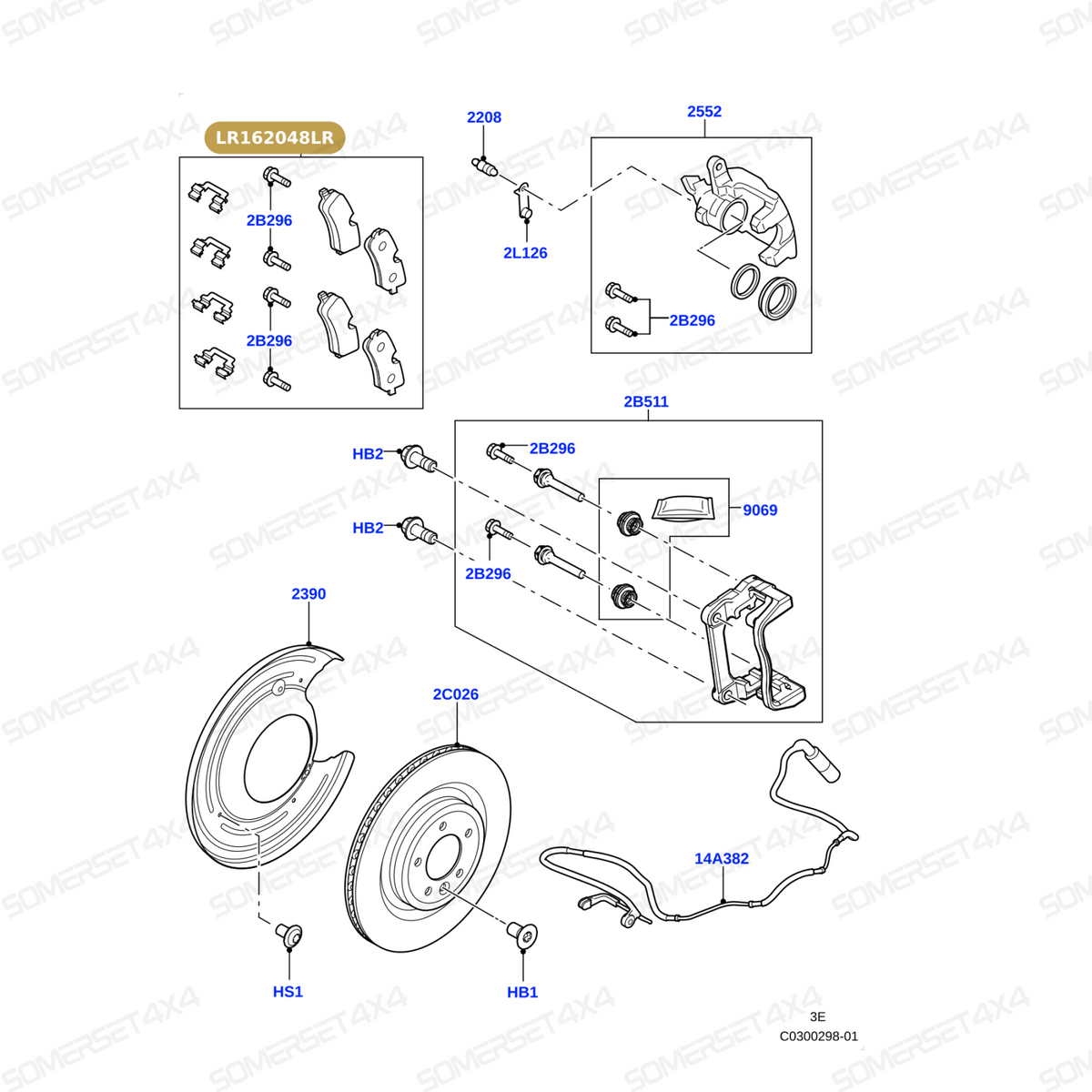 LR162048LR GENUINE LAND ROVER - KIT - CALIPER BRAKE PAD