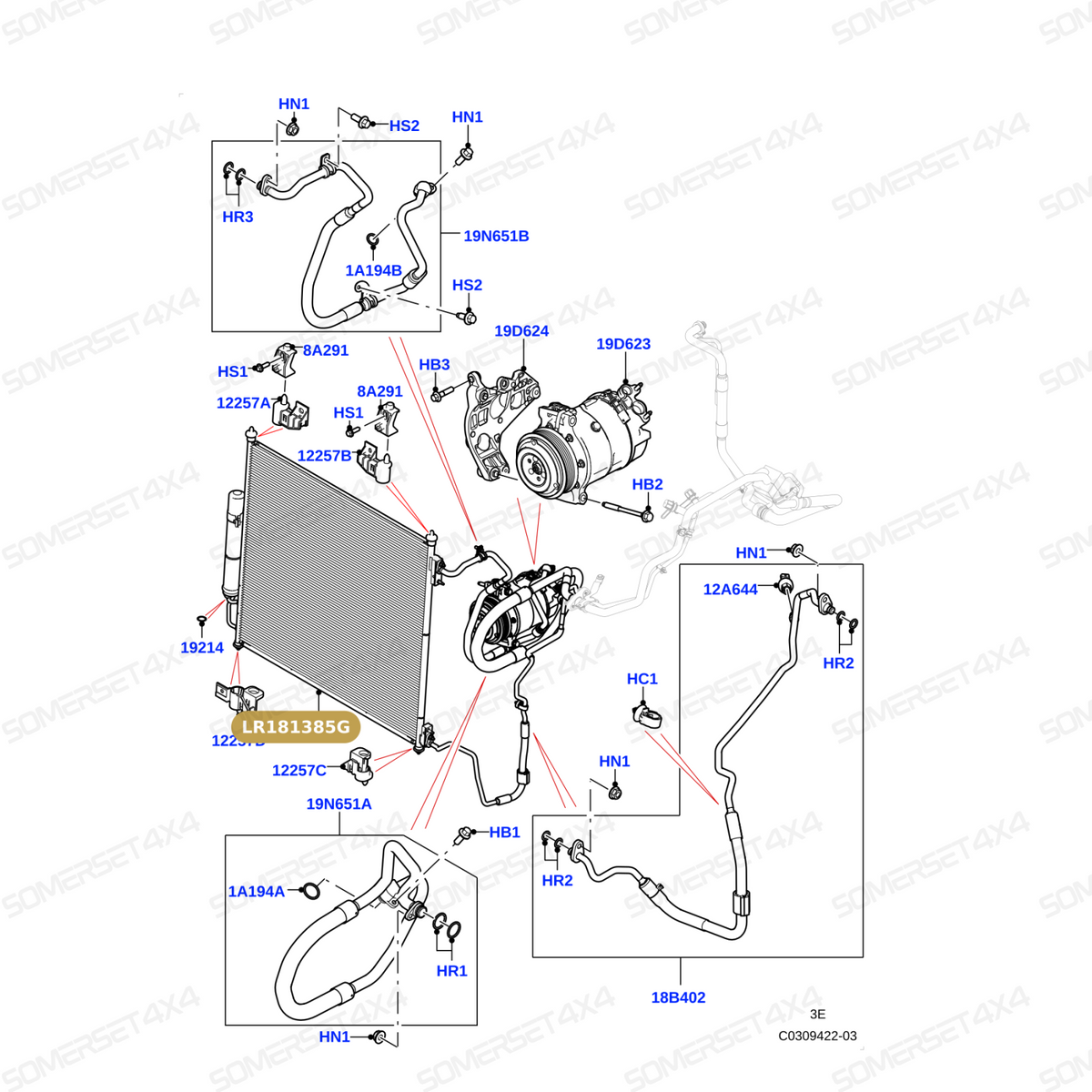 LR181385G LAND ROVER - CONDENSER From NISSENS